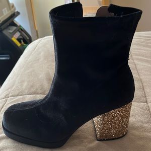 Betsy Johnson glitter heal bootie